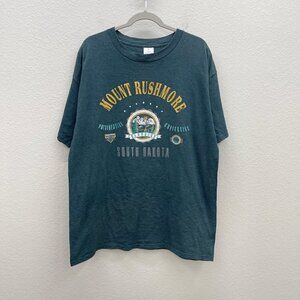 VTG Miller Mount Rushmore South Dakota Striped Single Stitch Tee Shirt Mens XL